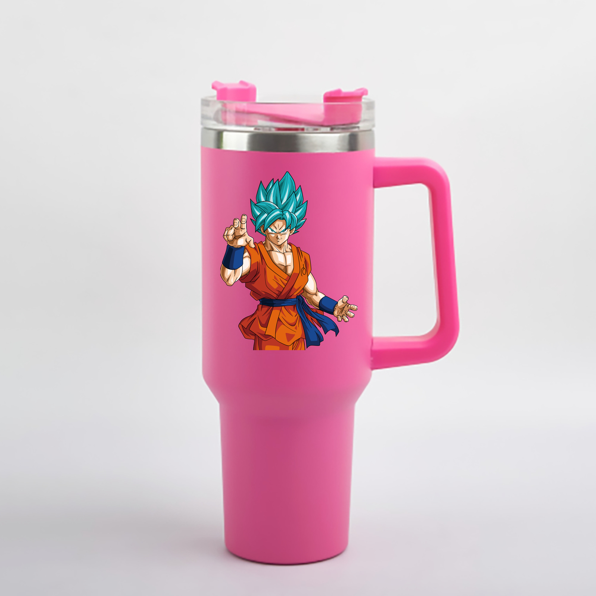 （画像用） ドラゴンボール 孫悟空（そん ごくう）Son Goku カカロット DRAGON BALL Kakarotto 1200mL車用タンブラー - クリスタルステッカー（プラスチックストロー付き）